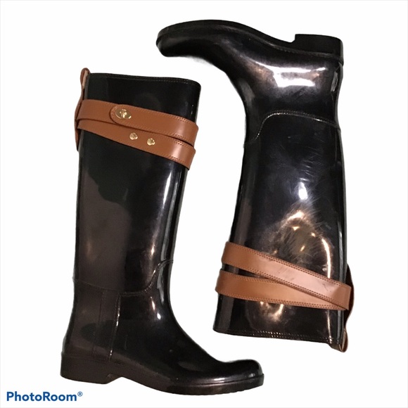 Coach Tall Rain Boots size 8